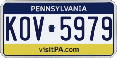 PA license plate KOV5979