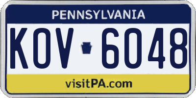 PA license plate KOV6048