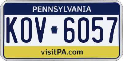 PA license plate KOV6057