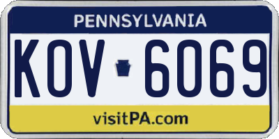 PA license plate KOV6069