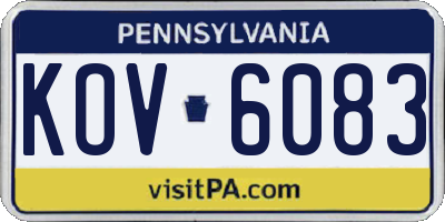 PA license plate KOV6083