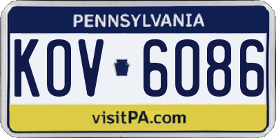 PA license plate KOV6086