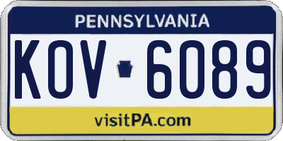 PA license plate KOV6089