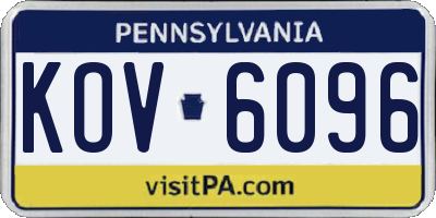 PA license plate KOV6096