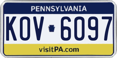 PA license plate KOV6097