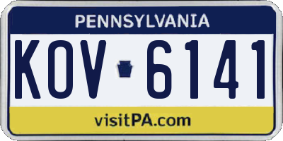 PA license plate KOV6141