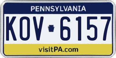 PA license plate KOV6157