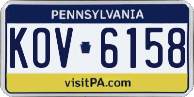 PA license plate KOV6158