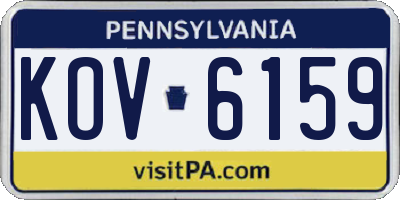 PA license plate KOV6159