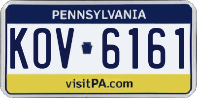 PA license plate KOV6161