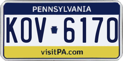 PA license plate KOV6170