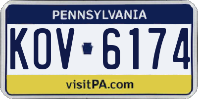 PA license plate KOV6174