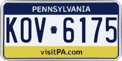 PA license plate KOV6175