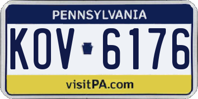 PA license plate KOV6176