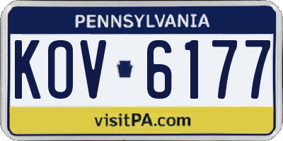 PA license plate KOV6177