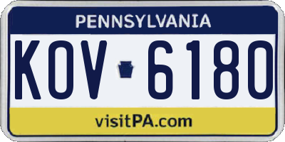 PA license plate KOV6180