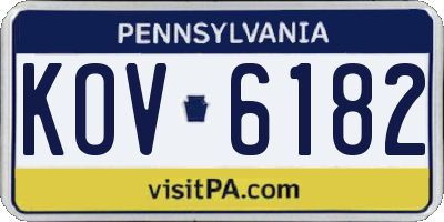 PA license plate KOV6182