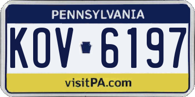 PA license plate KOV6197