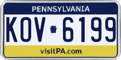 PA license plate KOV6199