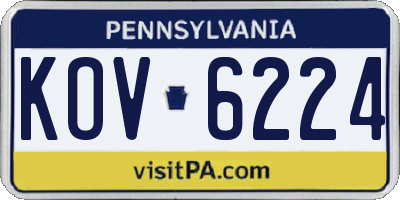 PA license plate KOV6224