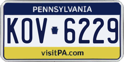 PA license plate KOV6229