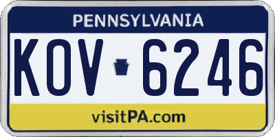 PA license plate KOV6246