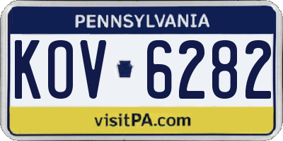 PA license plate KOV6282