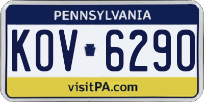 PA license plate KOV6290