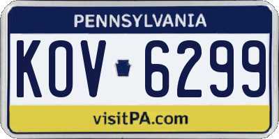 PA license plate KOV6299