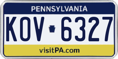 PA license plate KOV6327