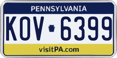 PA license plate KOV6399