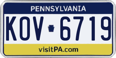PA license plate KOV6719