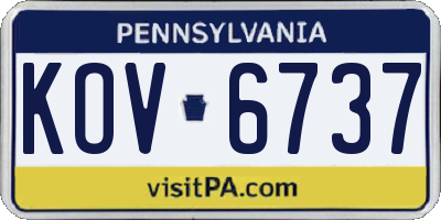 PA license plate KOV6737