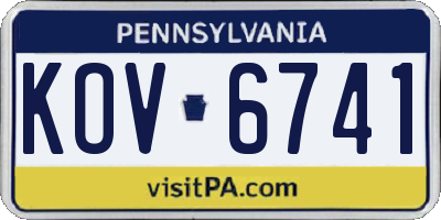 PA license plate KOV6741