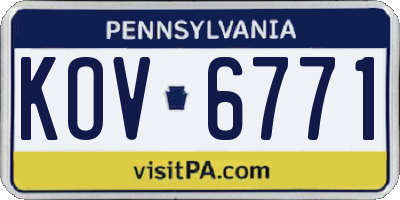 PA license plate KOV6771