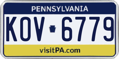 PA license plate KOV6779
