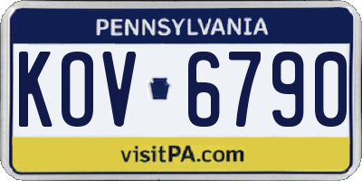 PA license plate KOV6790