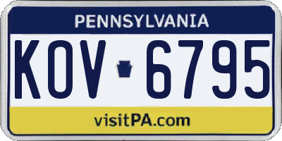 PA license plate KOV6795