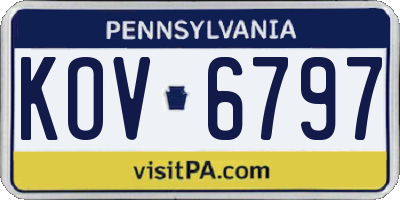 PA license plate KOV6797