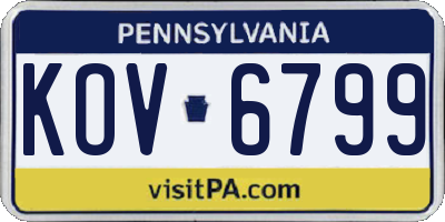 PA license plate KOV6799