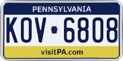 PA license plate KOV6808