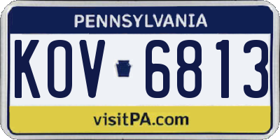 PA license plate KOV6813