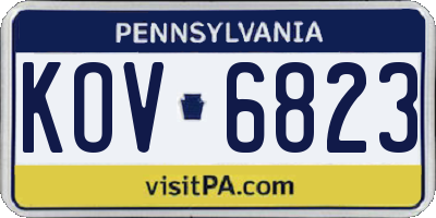 PA license plate KOV6823