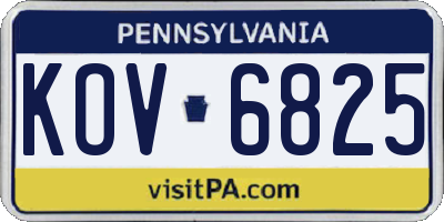 PA license plate KOV6825