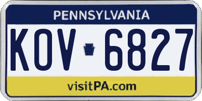 PA license plate KOV6827