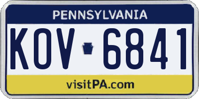 PA license plate KOV6841