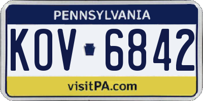 PA license plate KOV6842