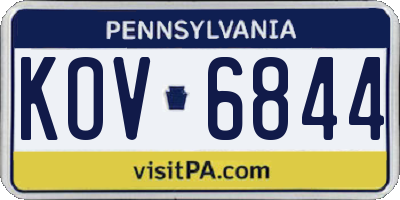 PA license plate KOV6844