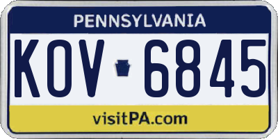 PA license plate KOV6845