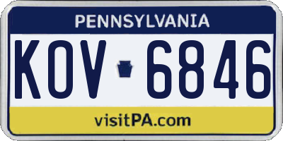 PA license plate KOV6846